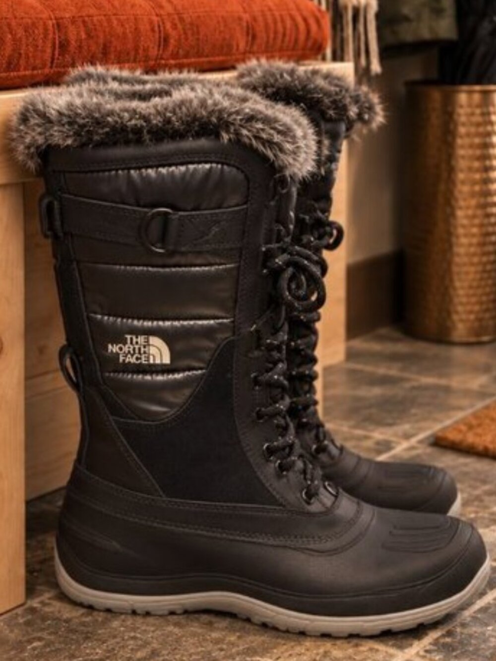 The North Face Womens Black Tall Lace up Waterproof Boots Size 7